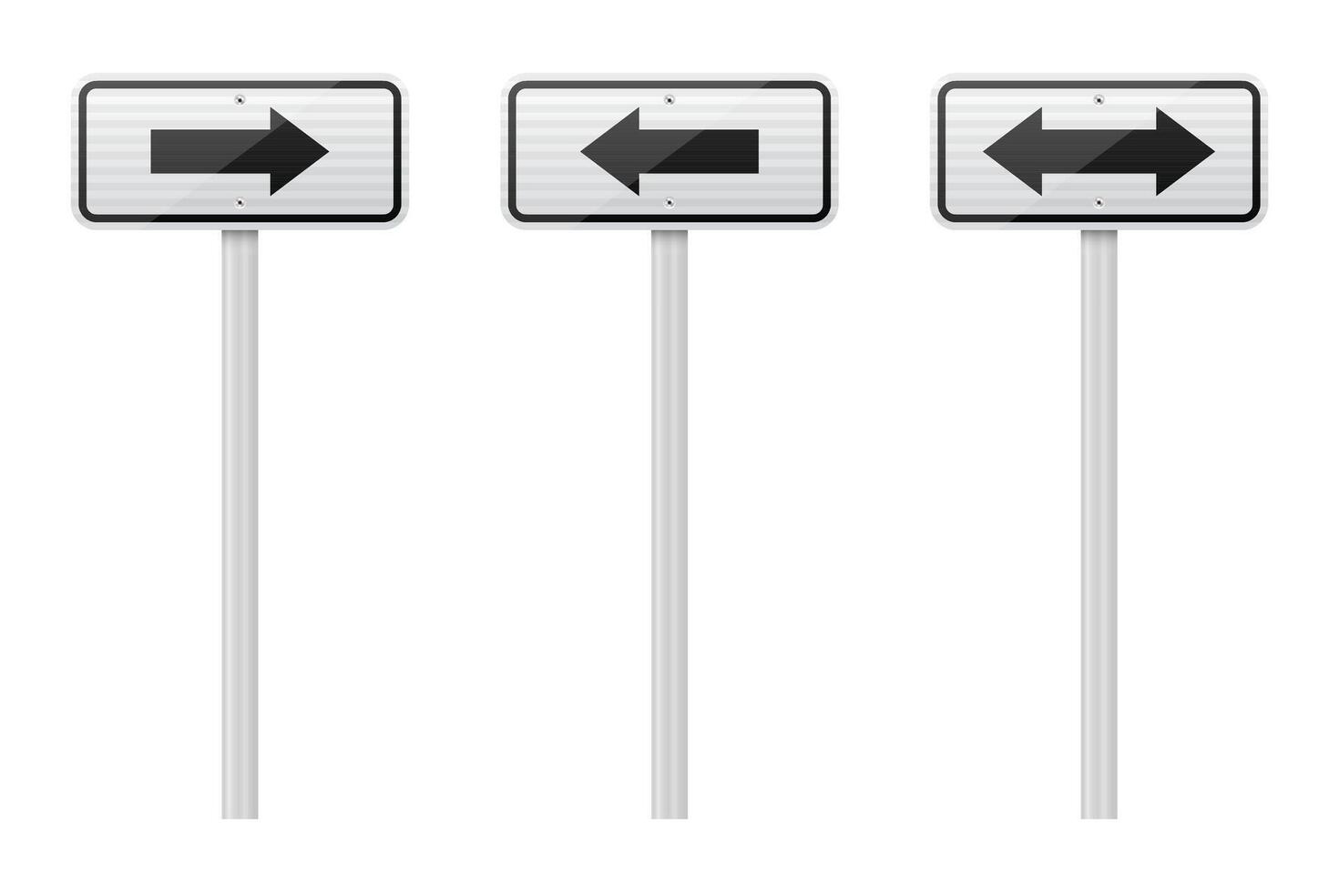Directional road signs in various positions vector