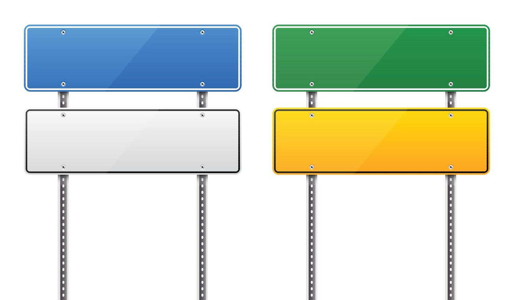Blank colorful road signs vector