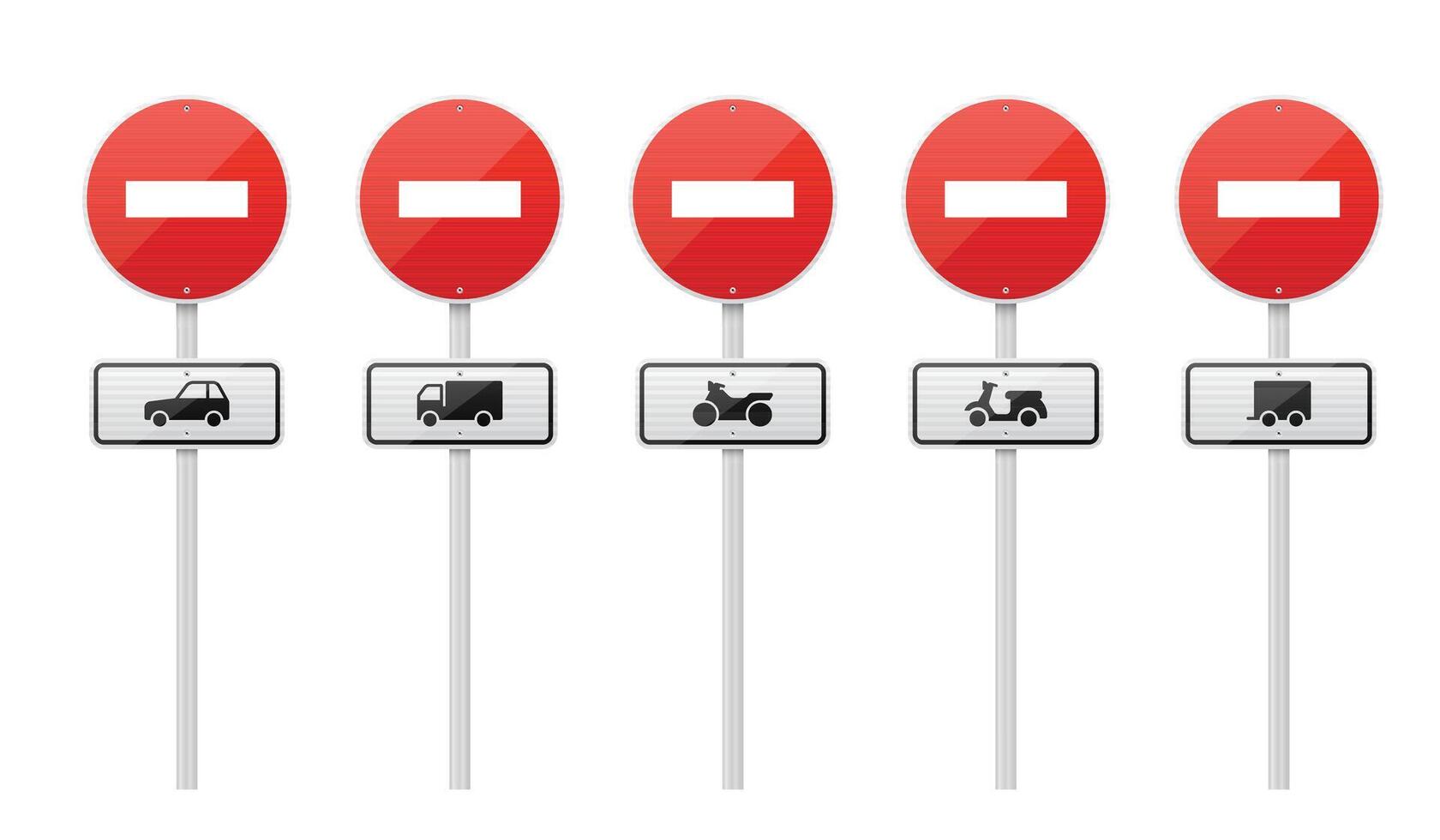 No entry road signs for vehicles vector