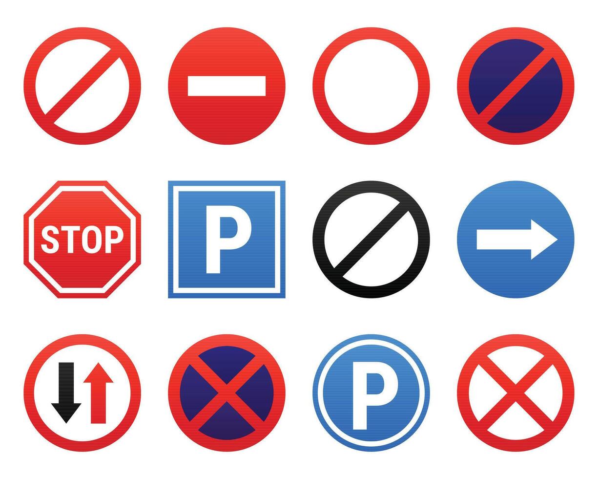 Traffic signs for road safety vector