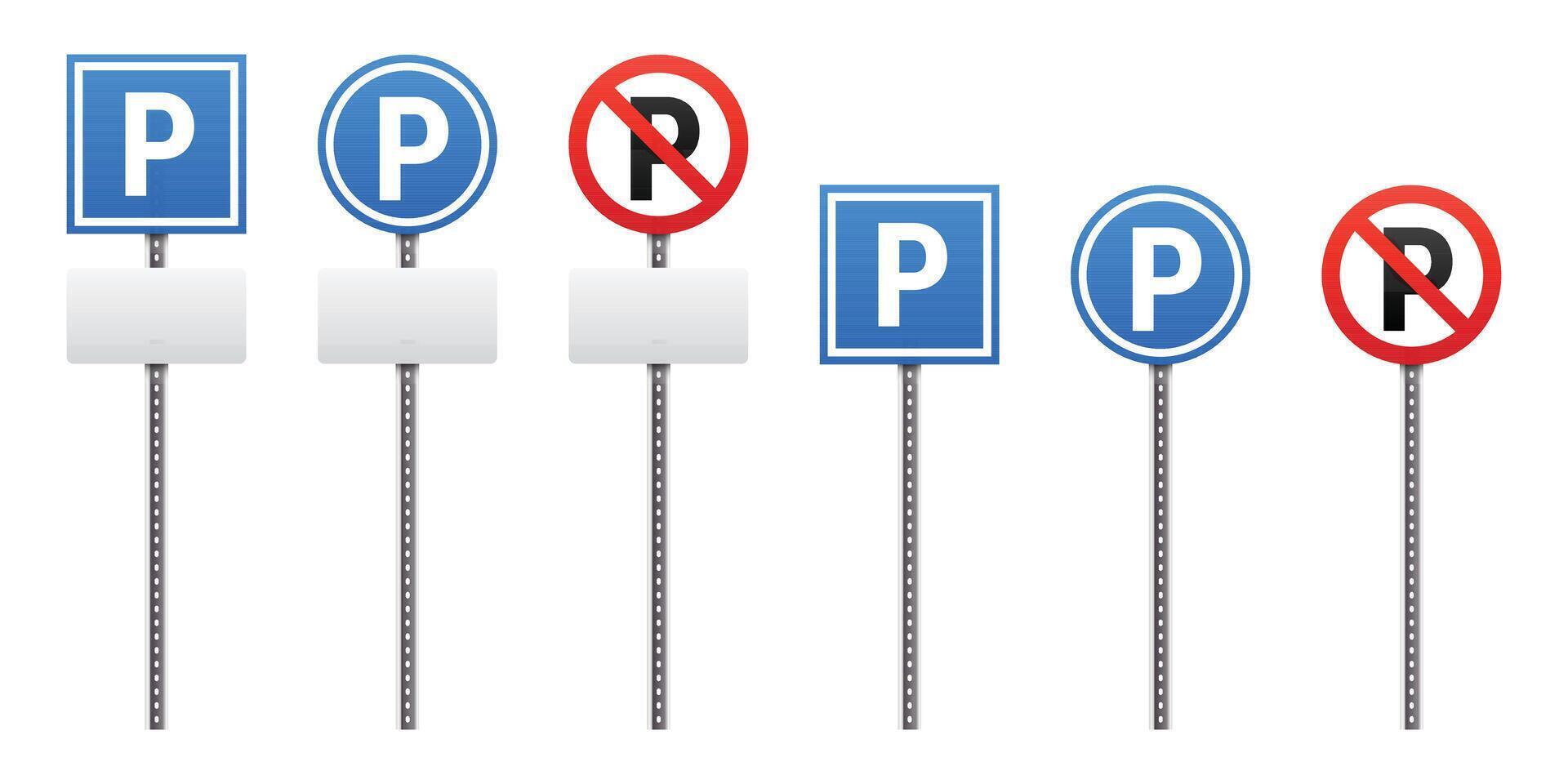 Different parking restriction signs vector