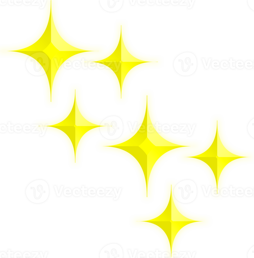 Yellow sparks light effect. Sparkles on transparent png