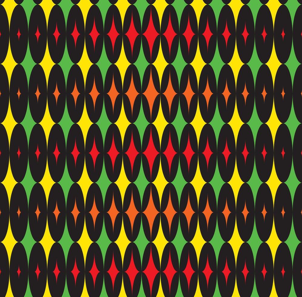 Four Pointed Star Jamaica Color Repeat Pattern Background Wallpaper vector