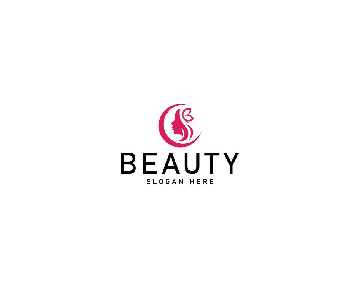 Woman beauty logo design with modern unique concept vector