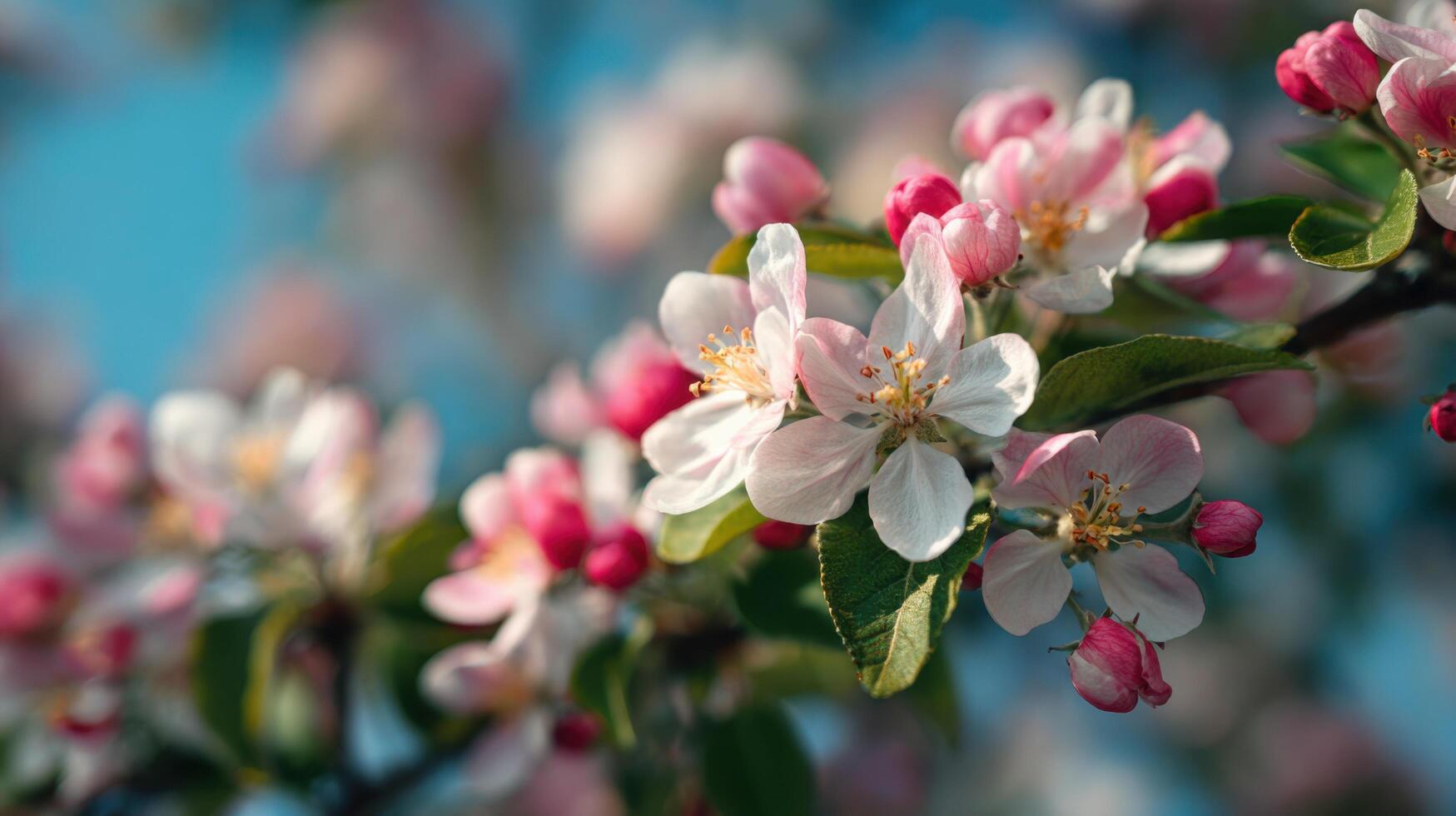 Fruit Trees Lined Up And Blooming photo