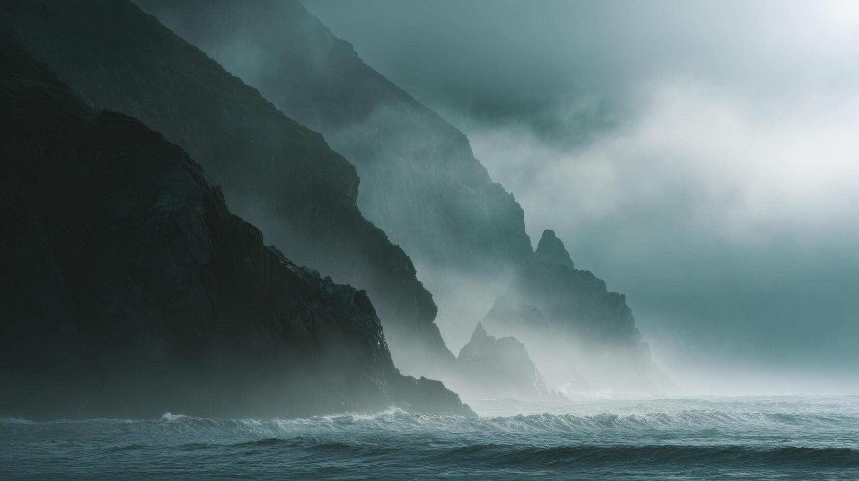 Hazy Fog Moving In From The Sea To The Shore photo