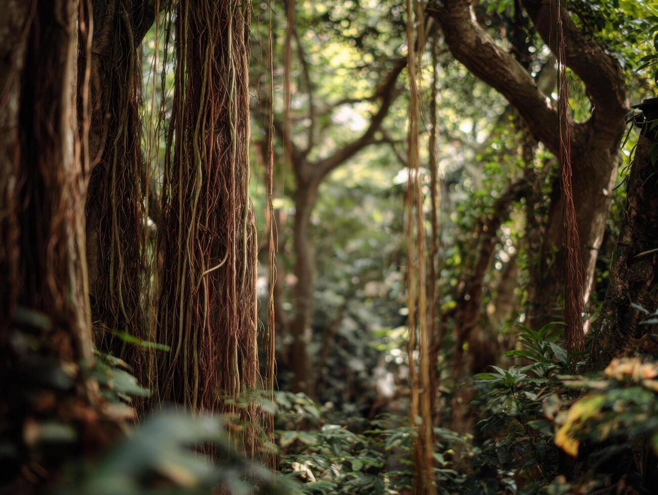 Hanging Vines In A Dense And Immersive Jungle photo