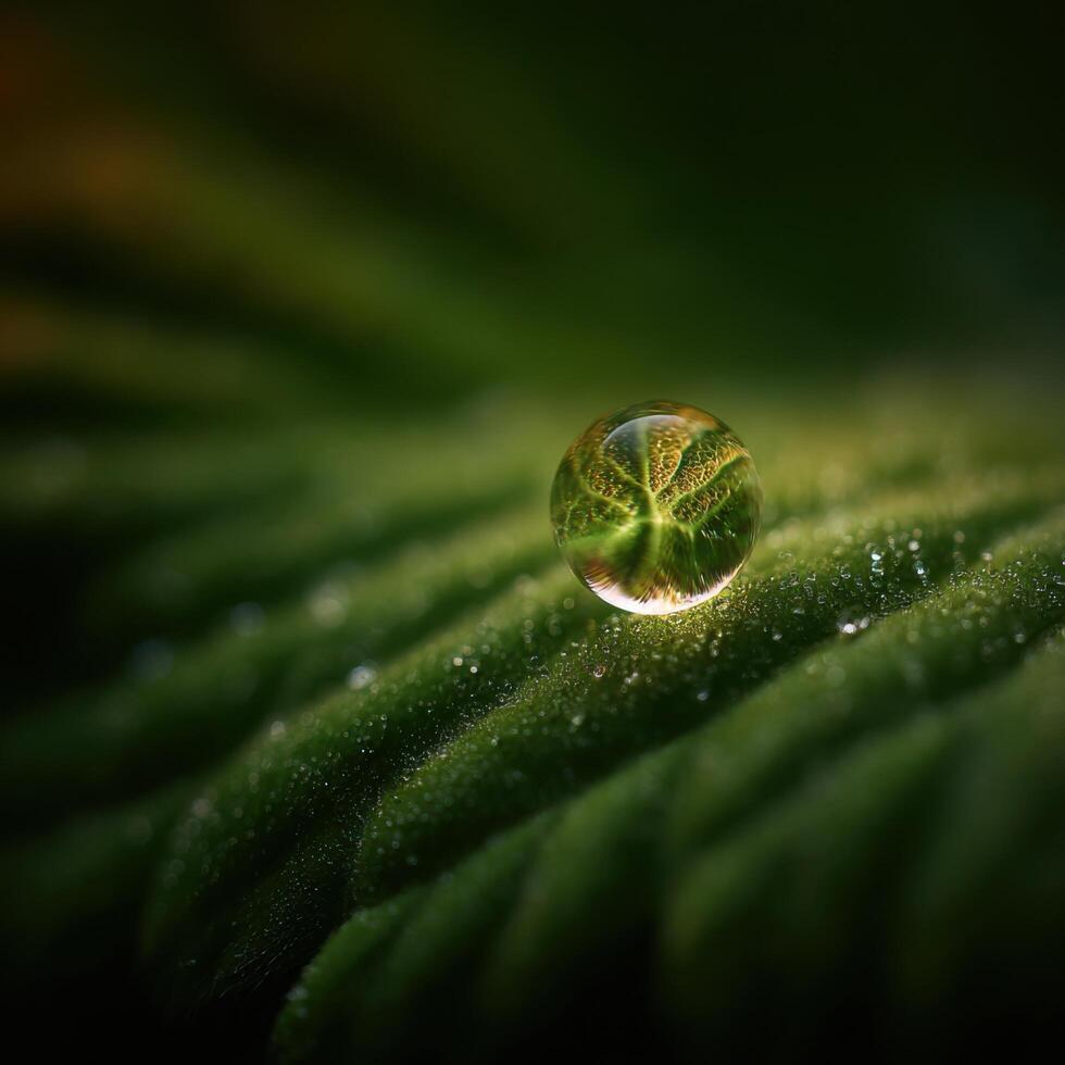 Miniature Art Found In A Dewdrop On A Petal photo