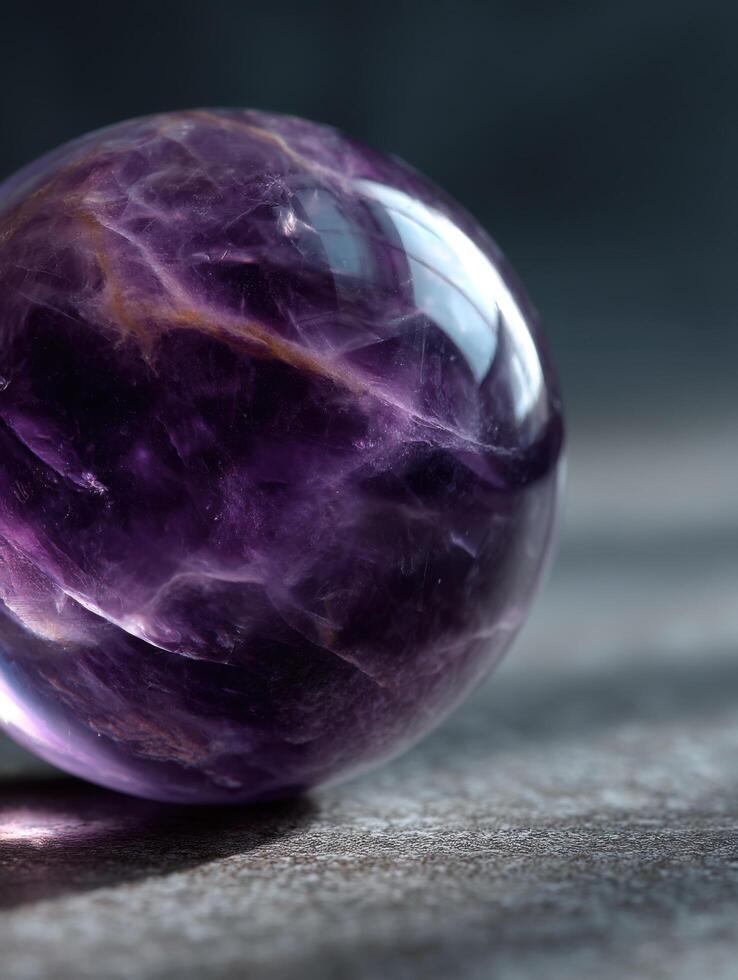 Natures Mystic Orb A Polished Amethyst Sphere photo