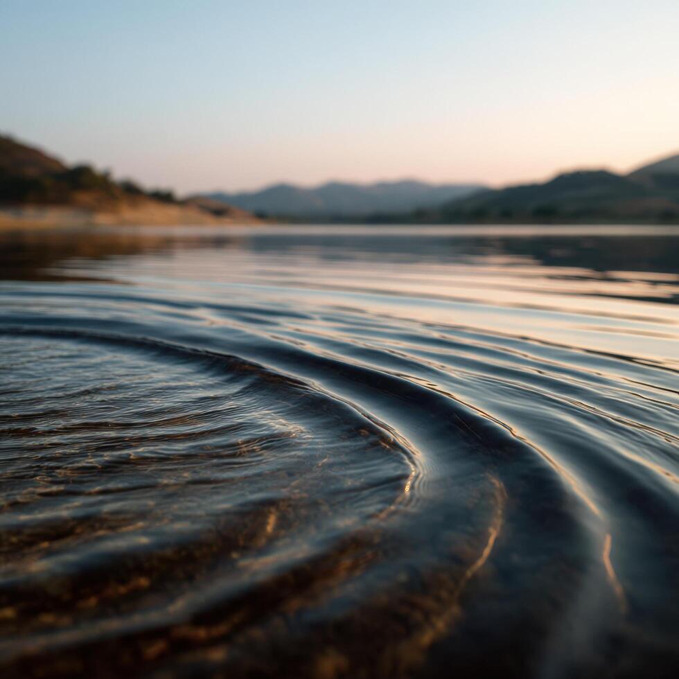 Meditative Patterns Of Ripples Across Lake Water photo