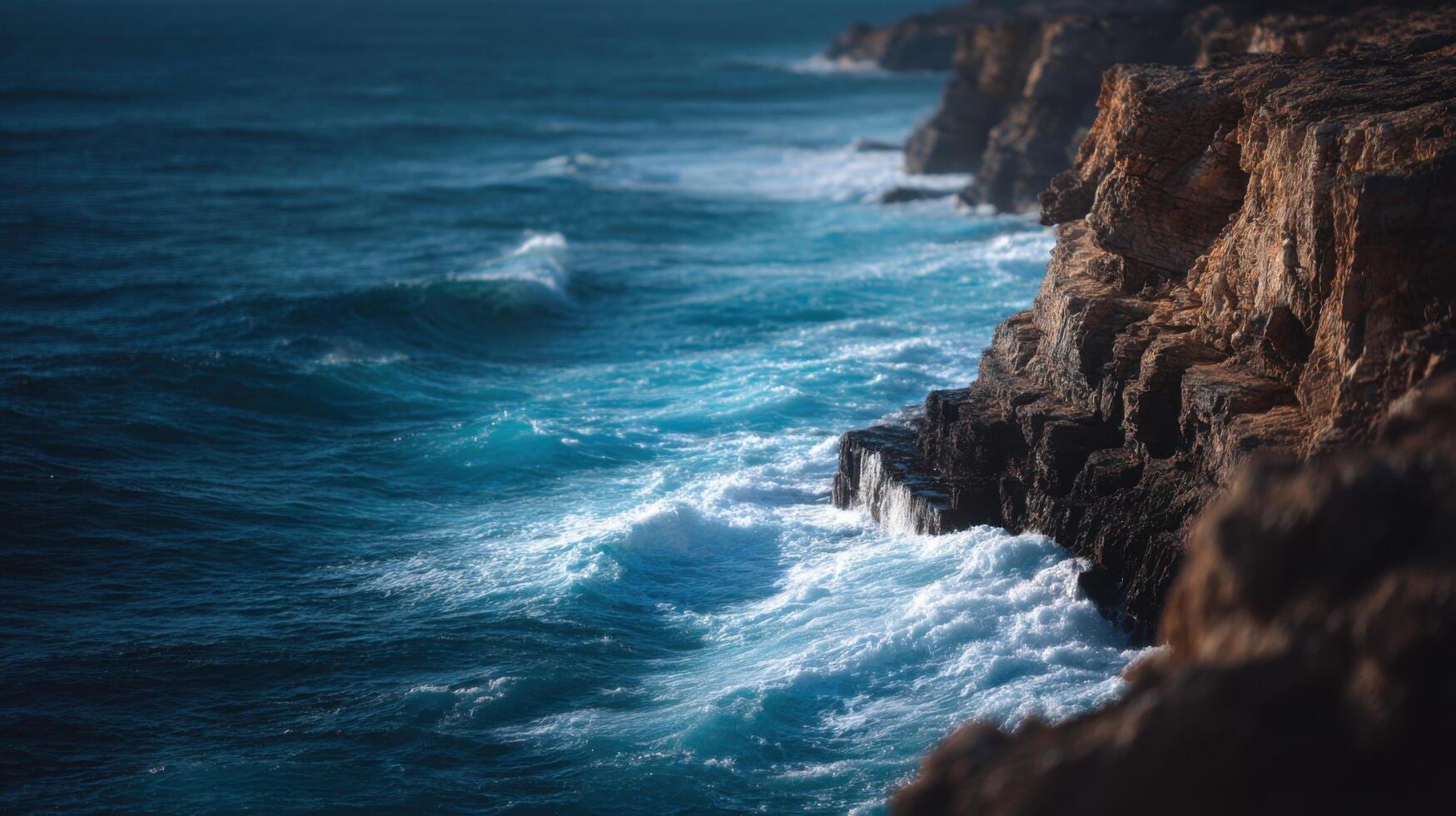 Powerful And Untamed Cliffs On A Rugged Coastline photo