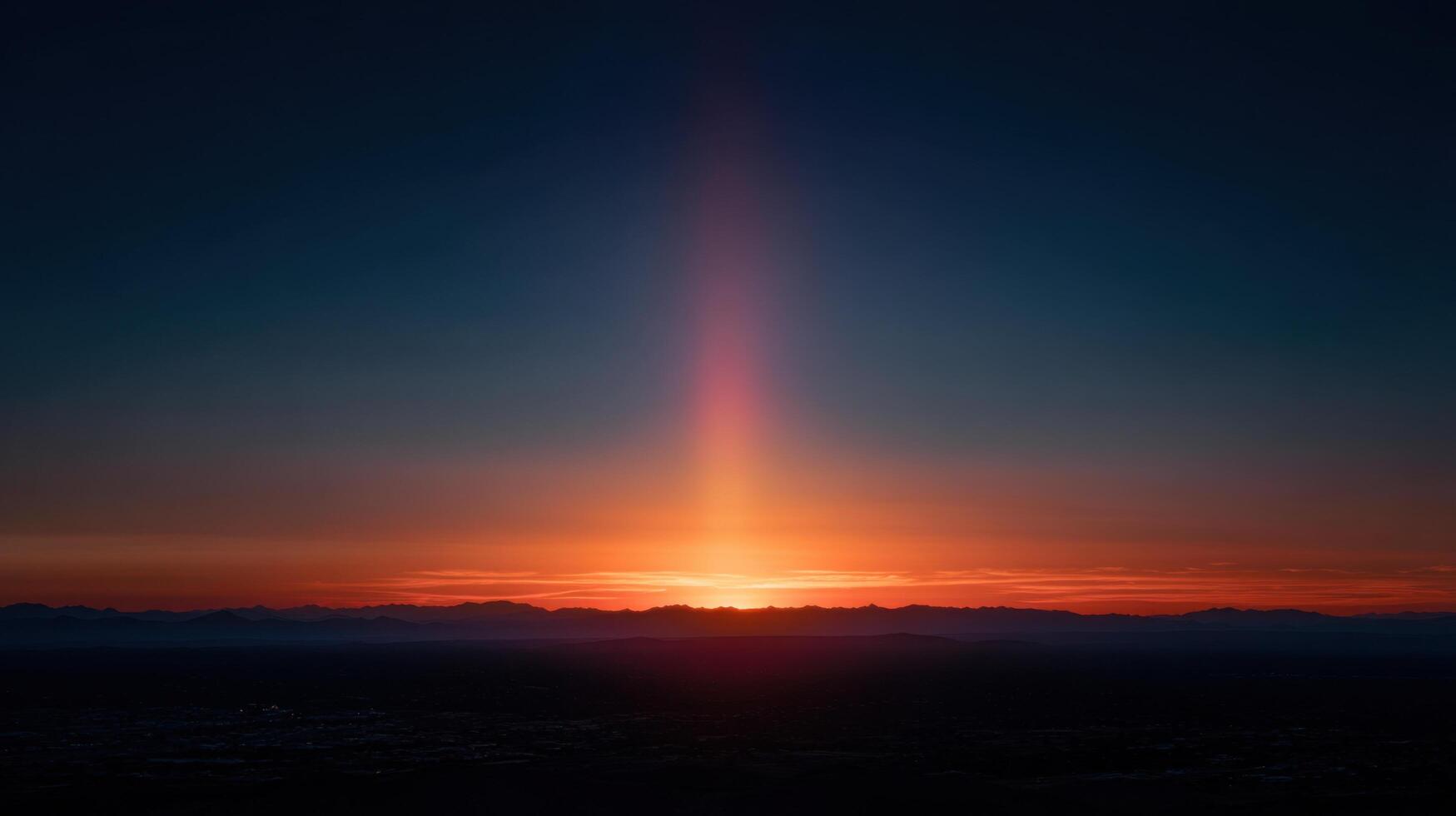 The Breathtaking Sun Pillar During a Desert Sunset photo