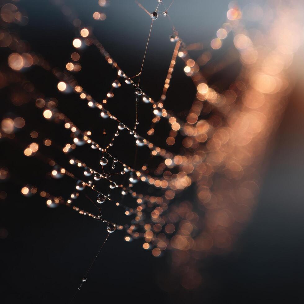 The Delicate And Jewel Like Beauty Of Dew On A Web photo