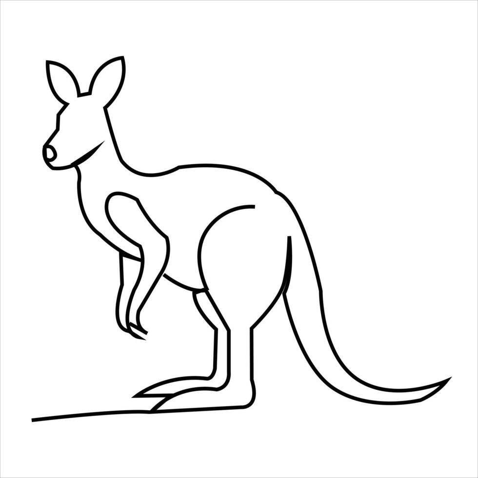 Outline Kangaroo Silhouette design vector