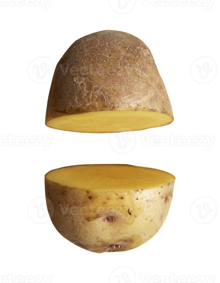 slice of raw potatoes isolated png