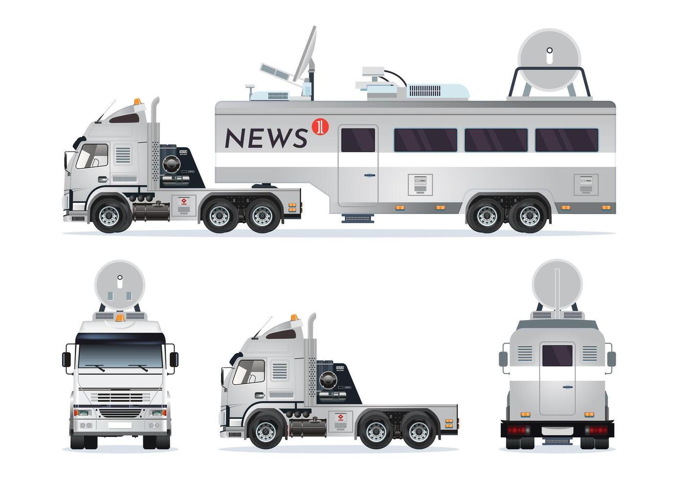 Mobile news broadcasting truck vector