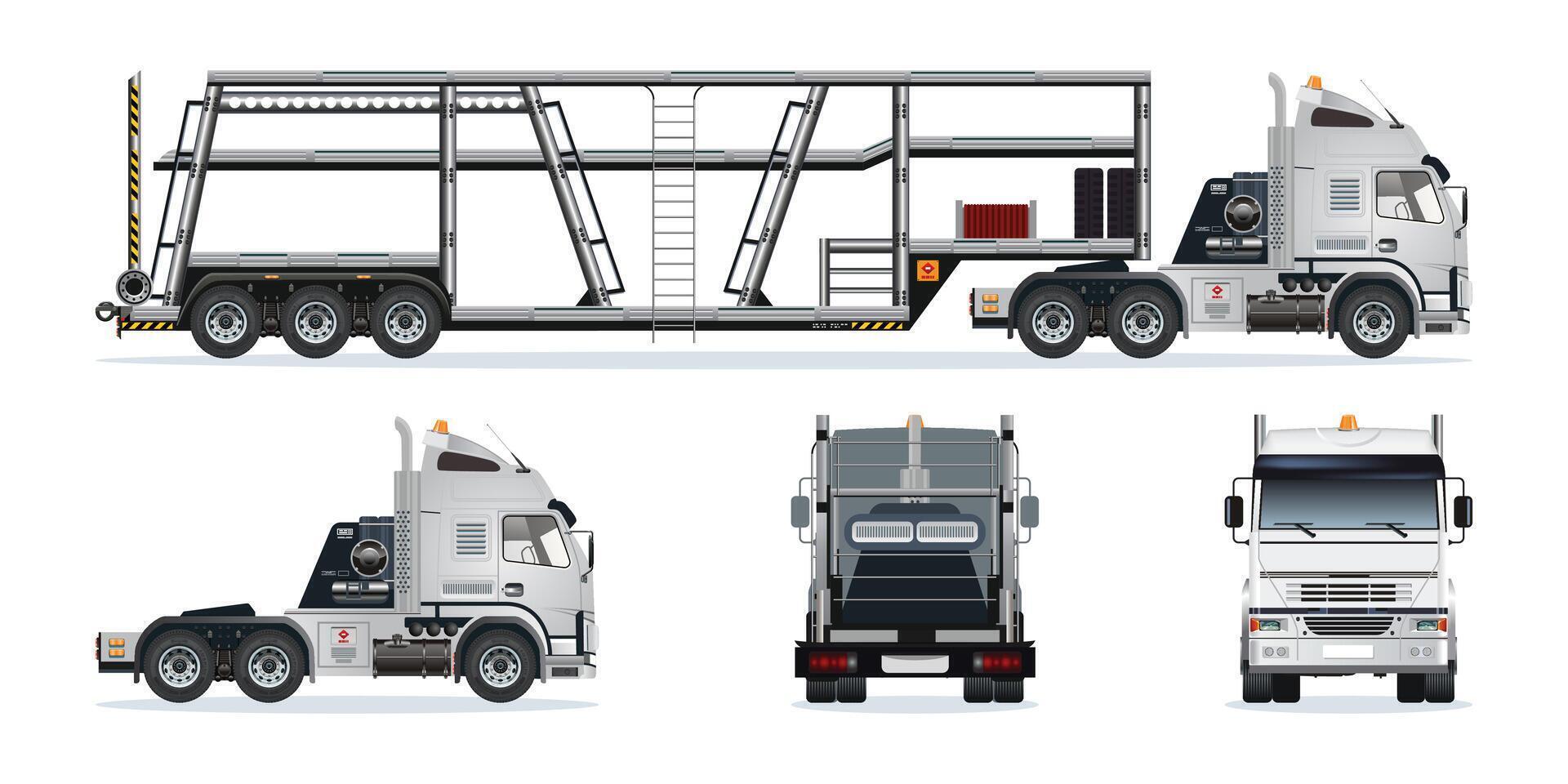 Flatbed freight truck illustration vector