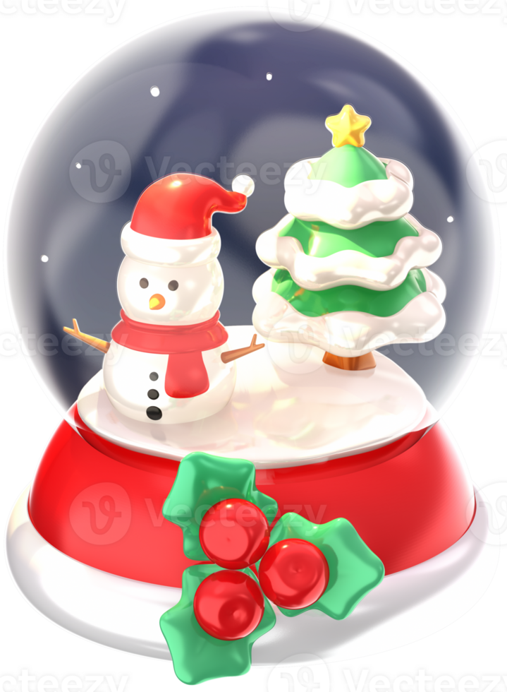Snow globe 3D Christmas festival illustration png