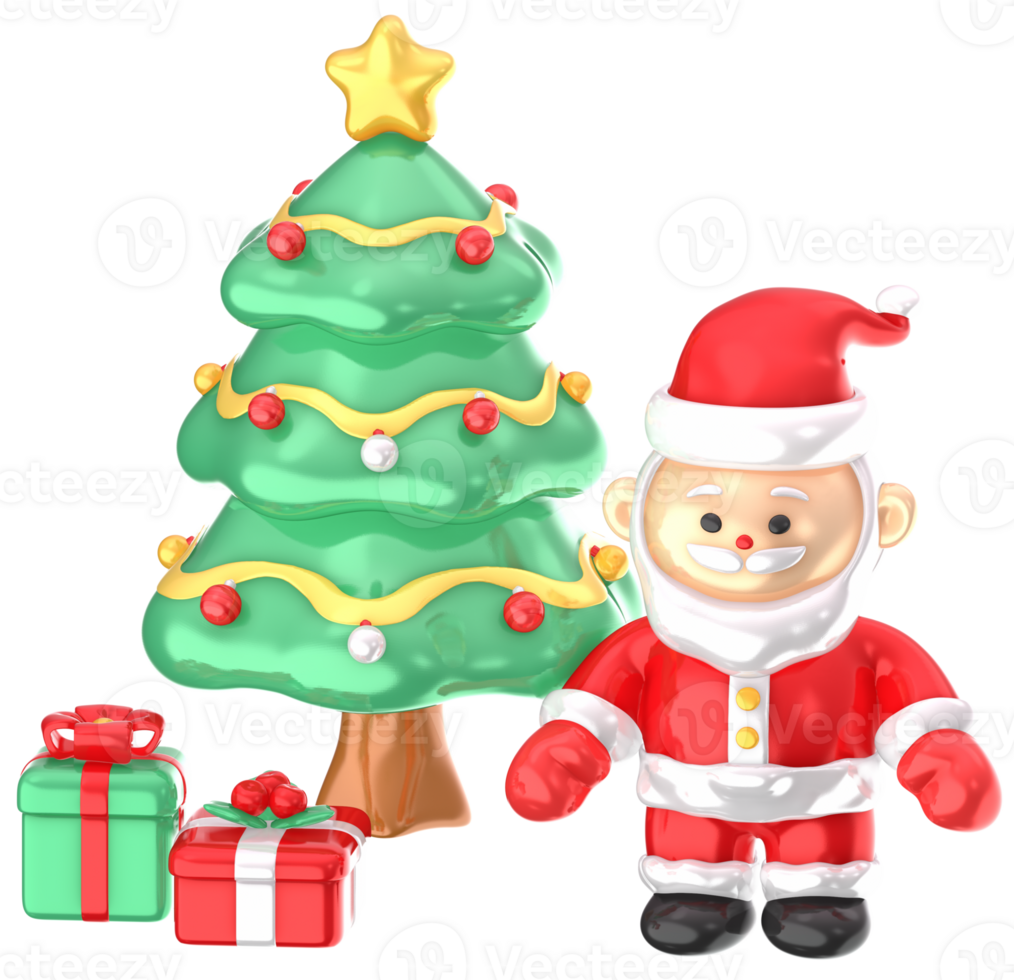 Christmas Santa Claus scene 3D Christmas festival illustration png