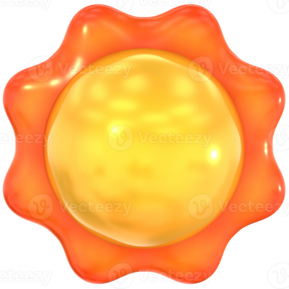 Sun 3D summer illustration with colorful png