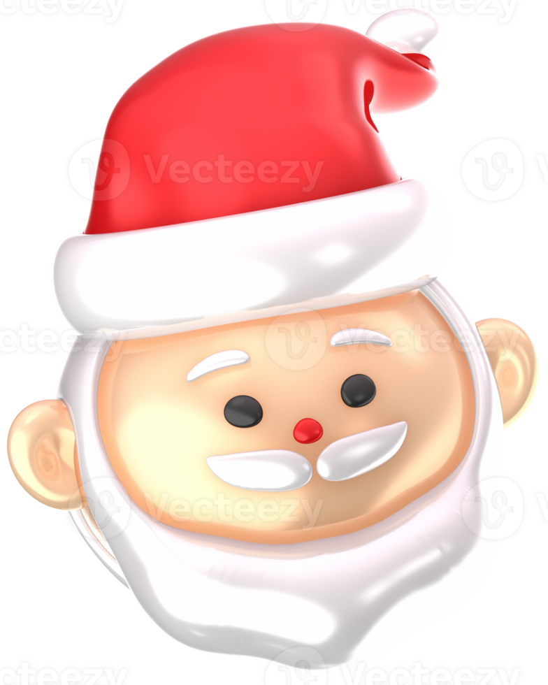 Santa Claus face 3D Christmas festival illustration png