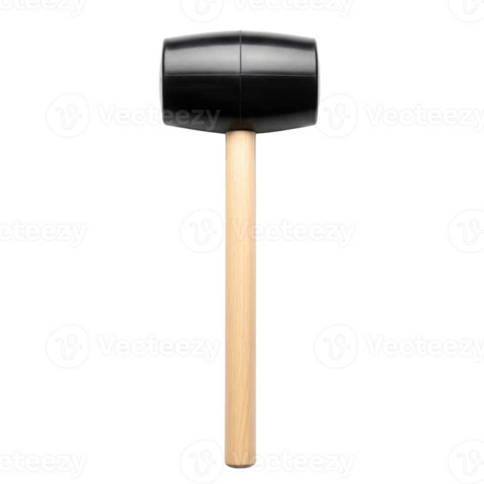 Wooden handle rubber mallet isolated png
