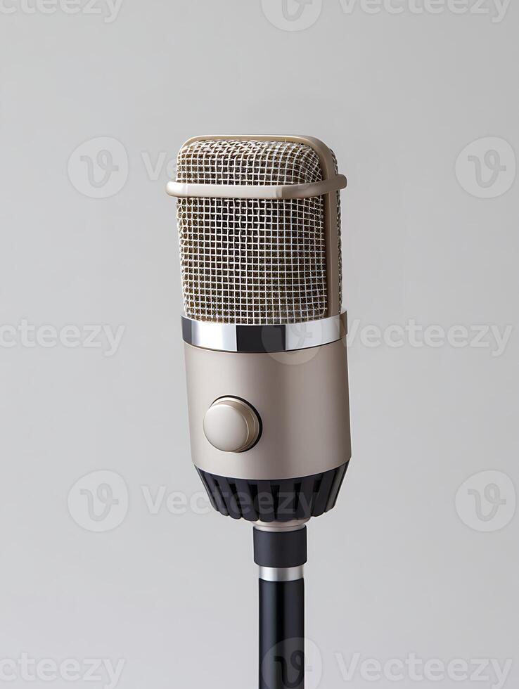 A vintage microphone on white background. photo