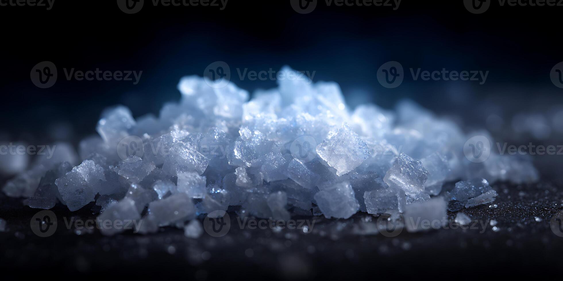 Macro Shot of white Salt Granules in Detail. photo