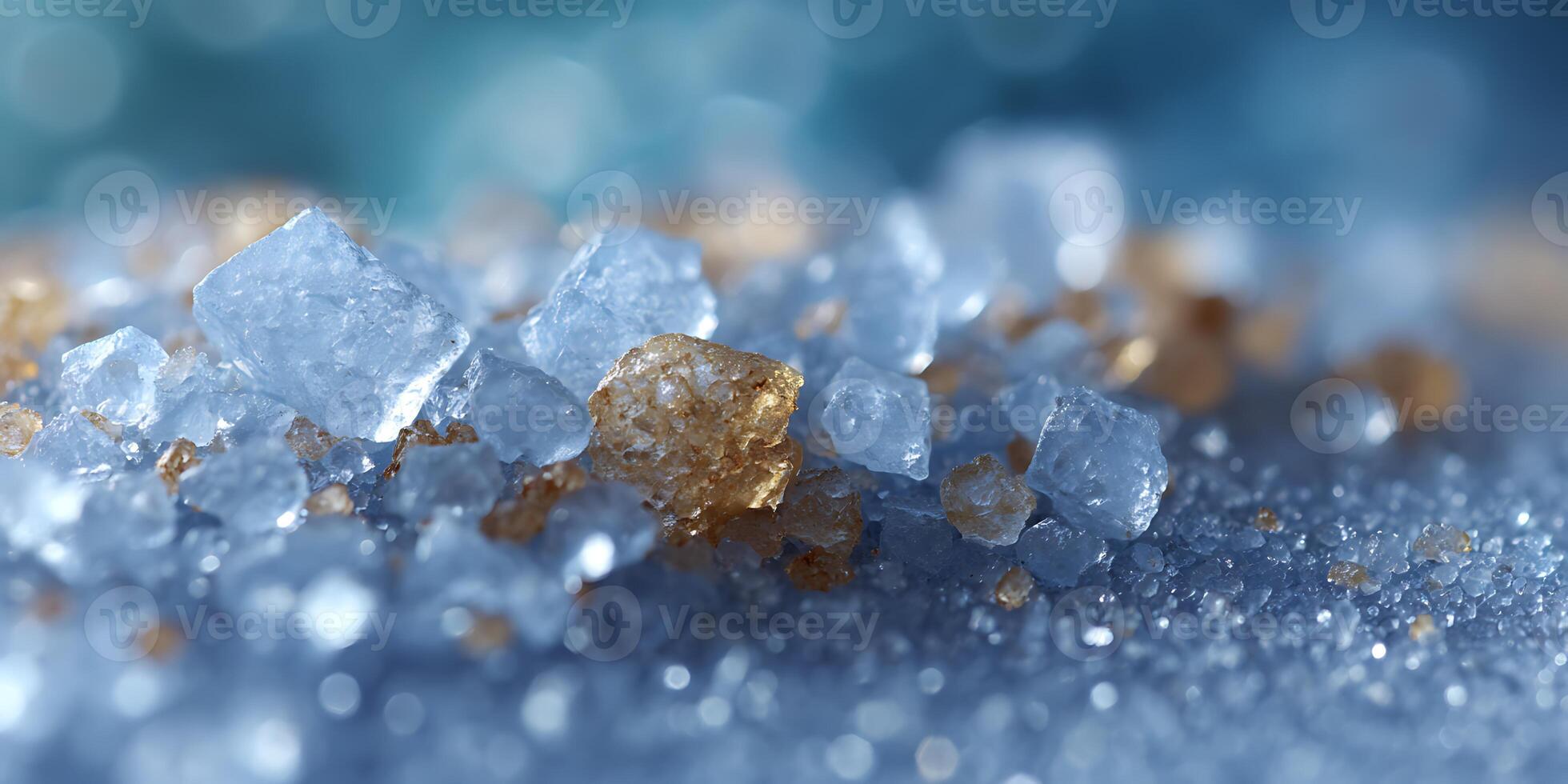 Macro Shot of white and brown Salt Granules in Detail. photo