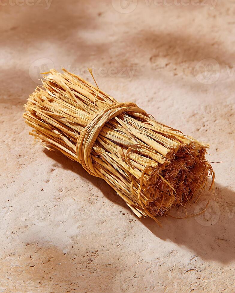 Organic Straw Material in farm photo