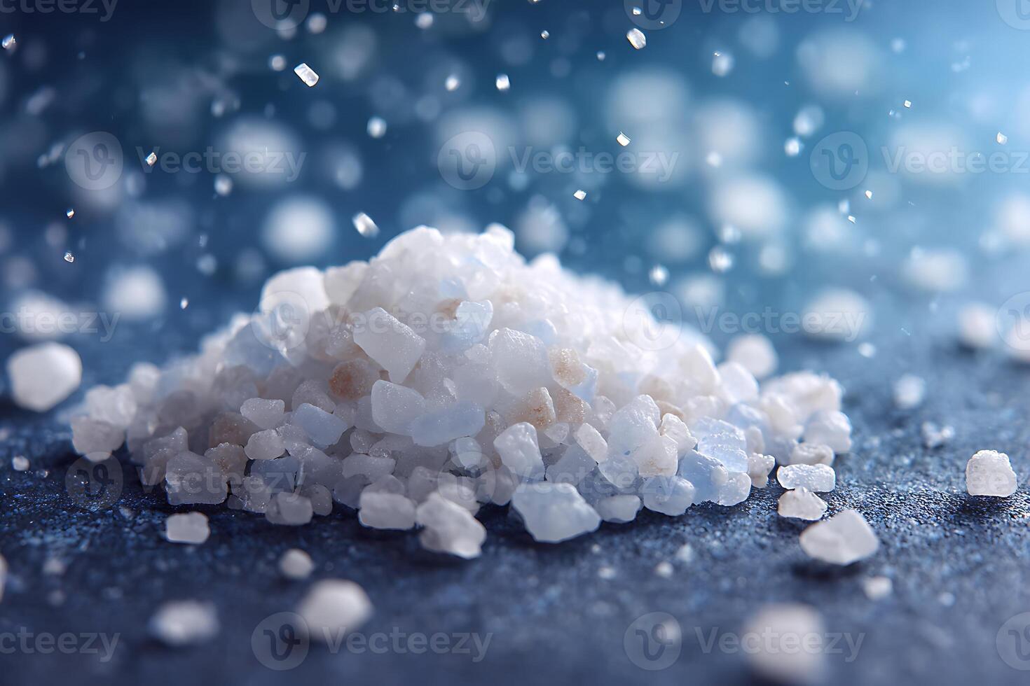 Macro Shot of White Salt photo