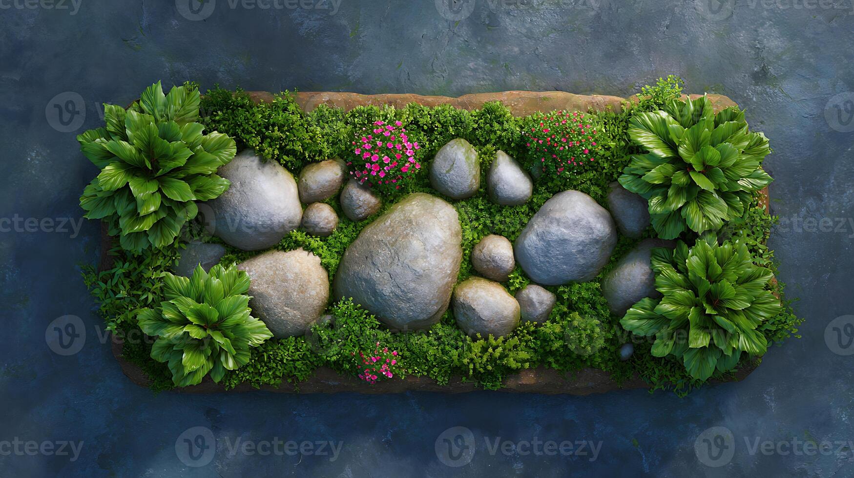 Top view of Nature Background with Zen Garden Ambiance. photo