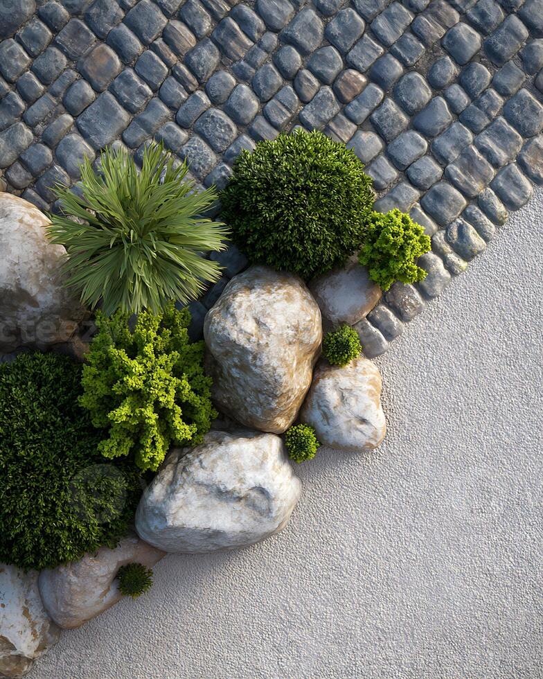 Spiritual Rock Garden for Relaxation and Balance. photo