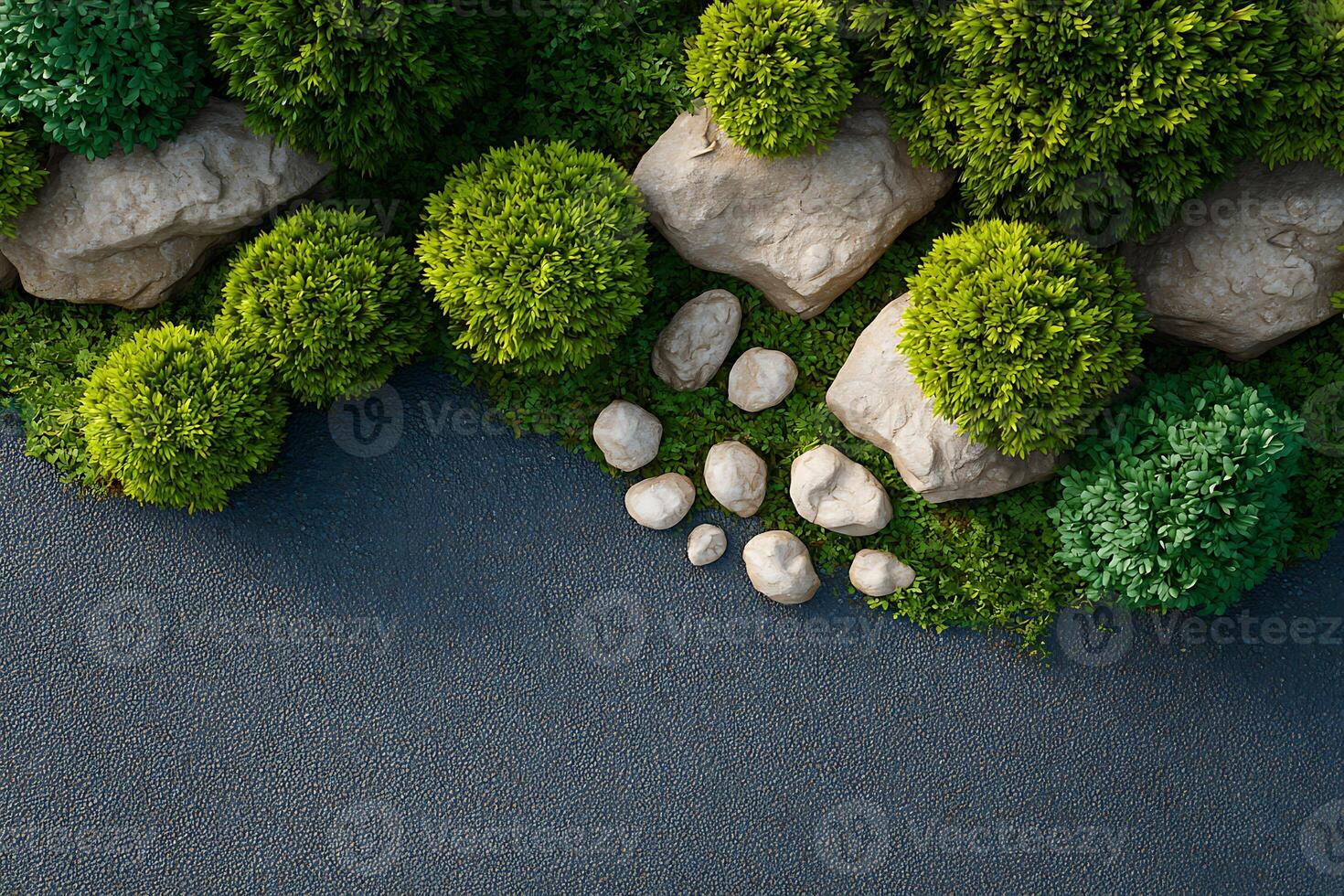 Minimalist Garden Scene for Meditation and Calm. photo
