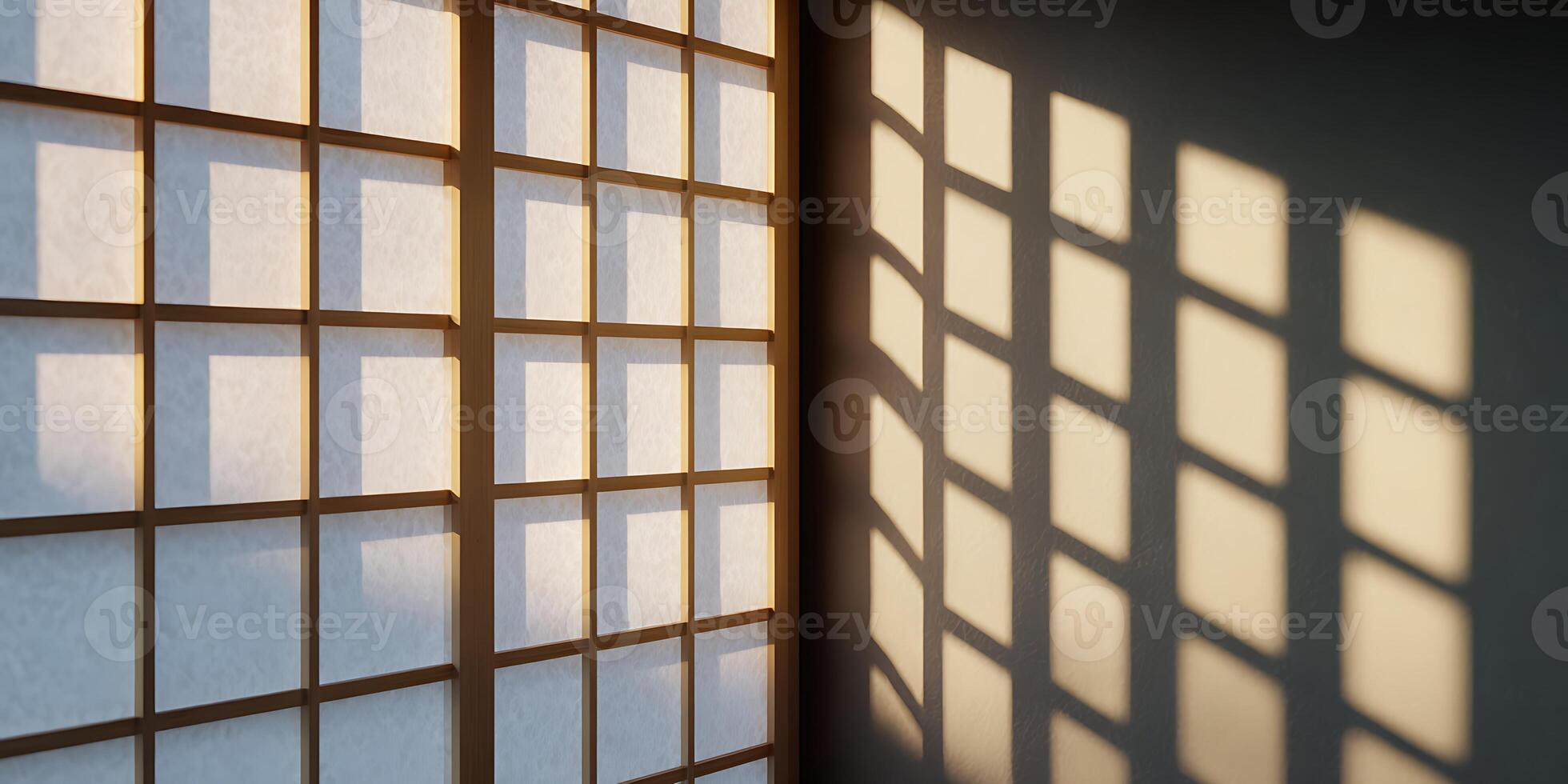 Wooden Frame Japanese Window. photo