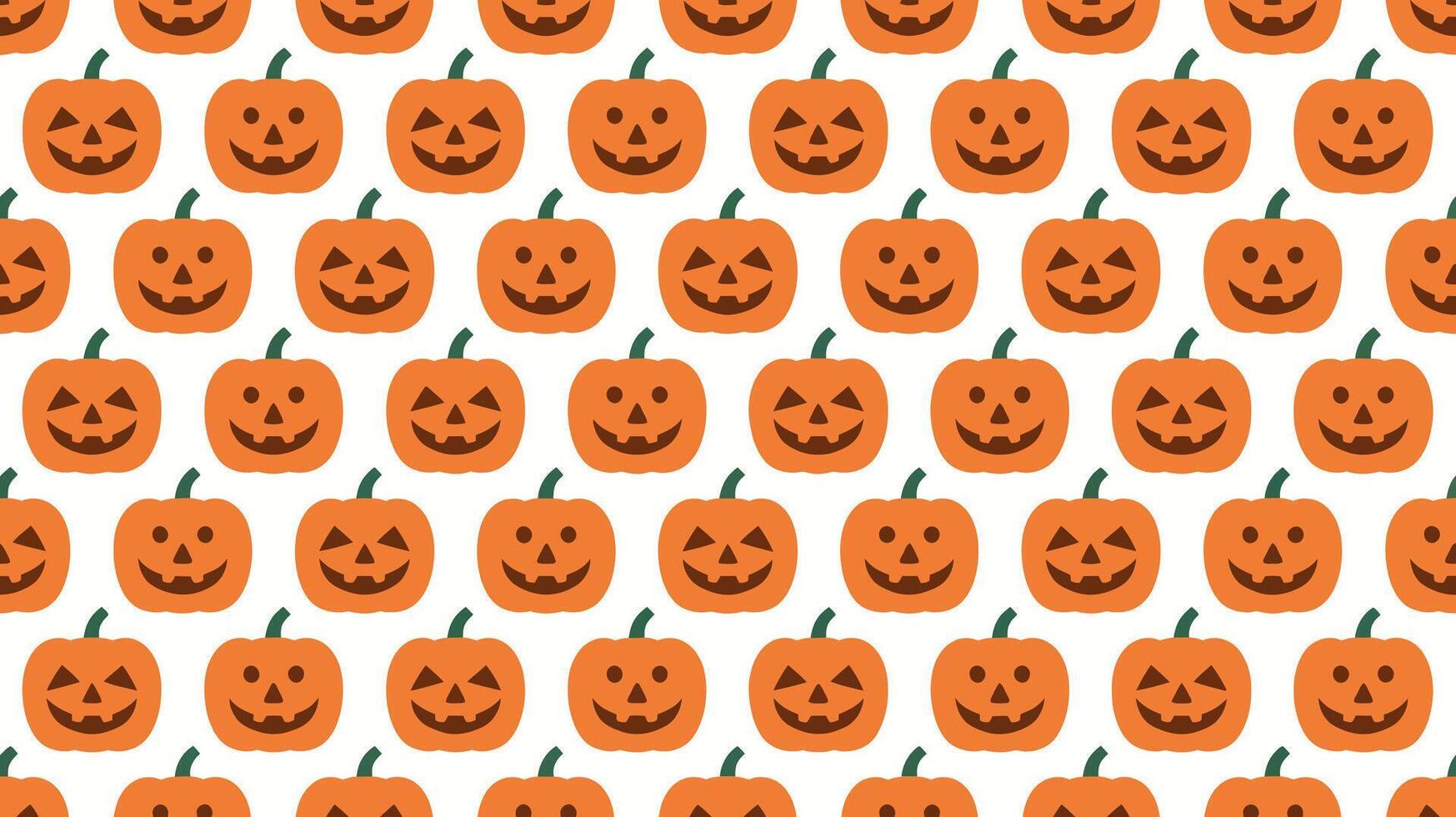 Seamless pattern of smiling jack o lantern pumpkins for halloween silhouette vector