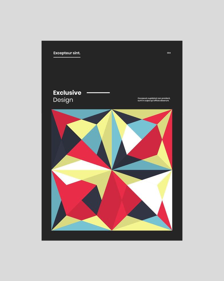 The cover of the book is black and white with colorful geometric shapes vector