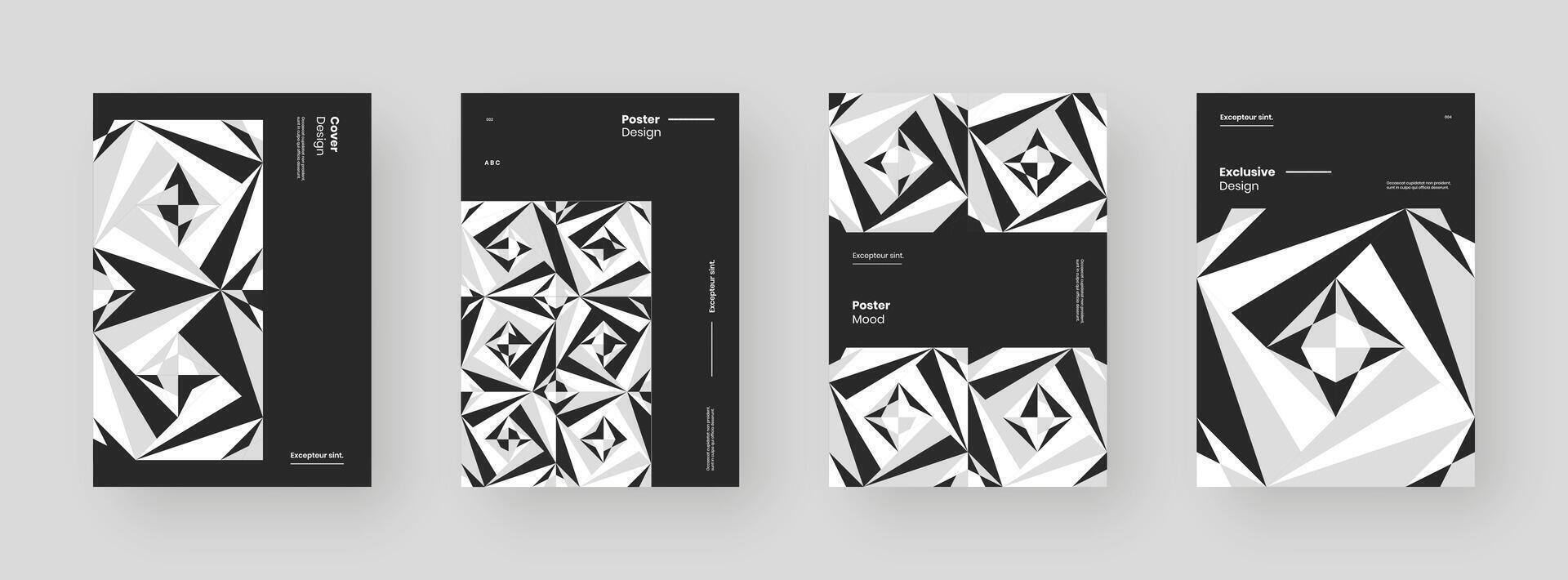 Black and white poster design collection vector