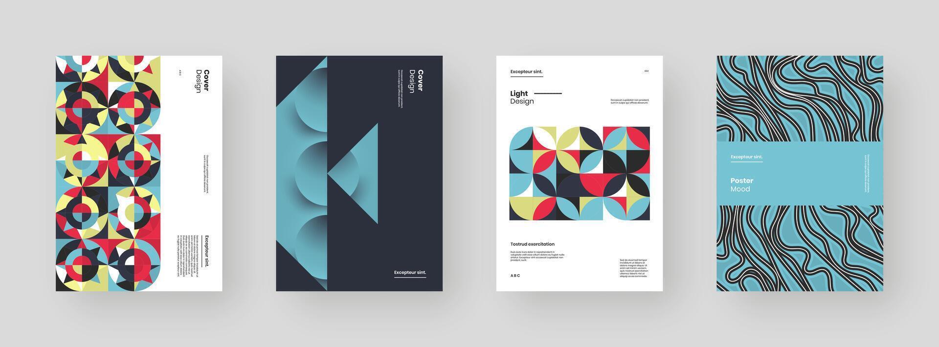 Modern design book covers collection vector