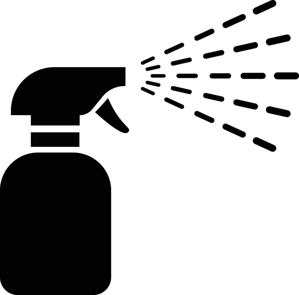 Spray steam bottle, spray bottle silhouette Illustration. vector