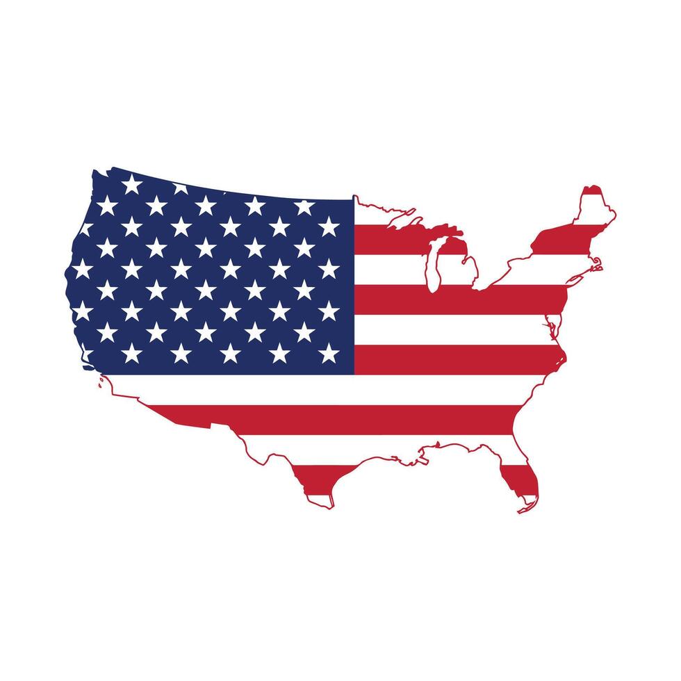 Ilustration graphic of usa map flag vector