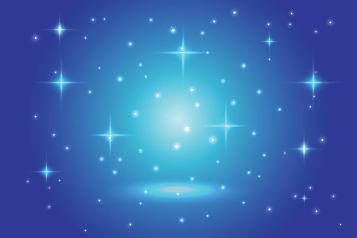 A blue background with stars and a spotlight vector