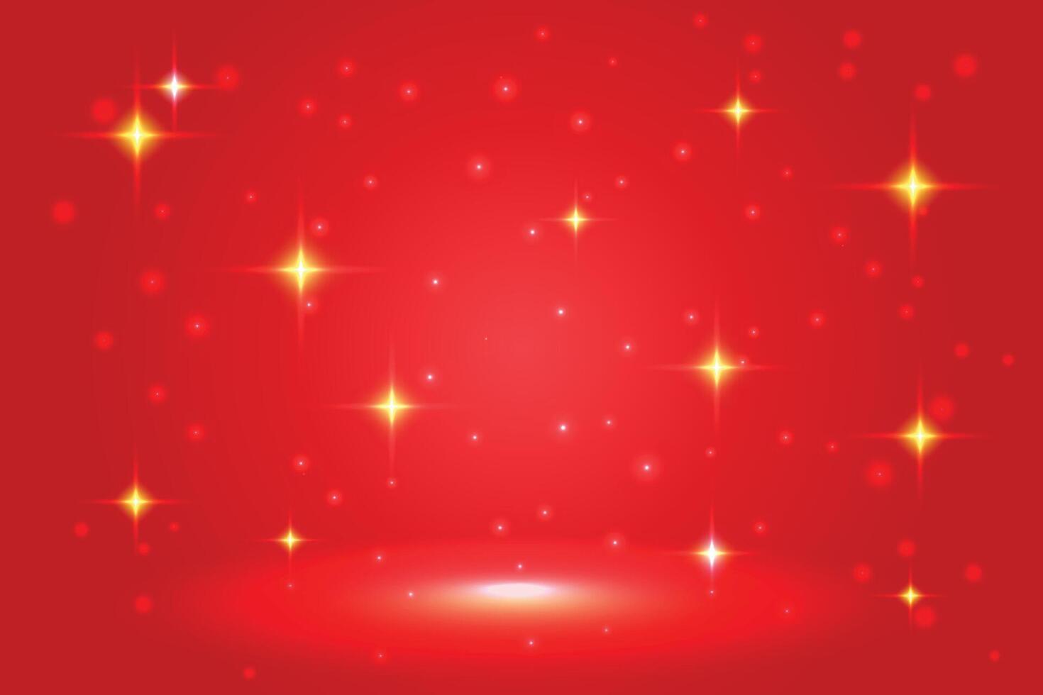 Christmas background with red light and stars vector