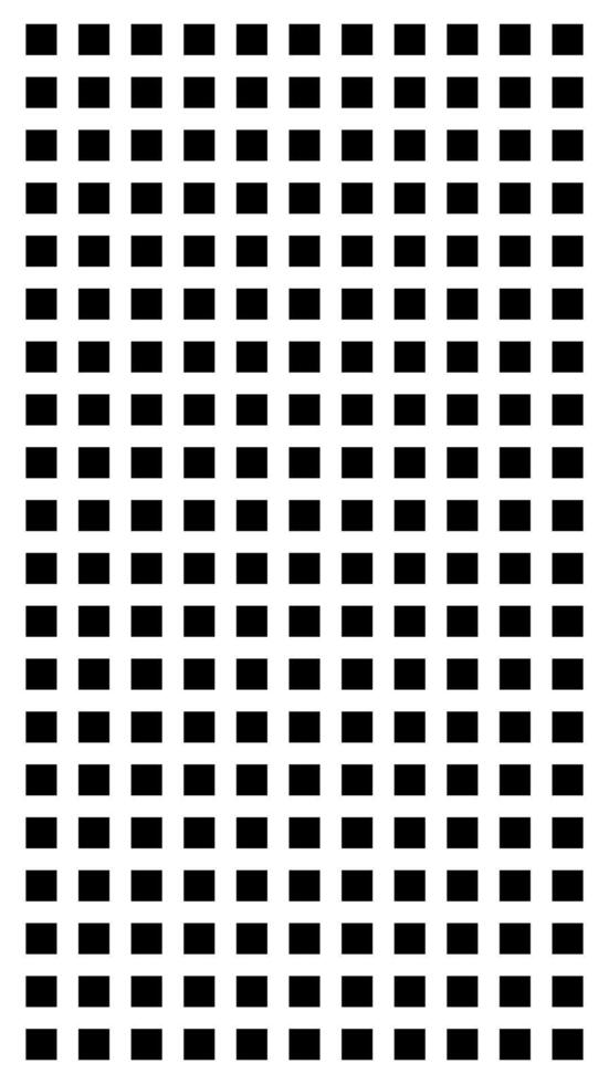 Black geometric grid of squares in vertical alignment, isolated on white background, graphic illustration. concept of abstract pattern, design element, modern art, digital decor vector