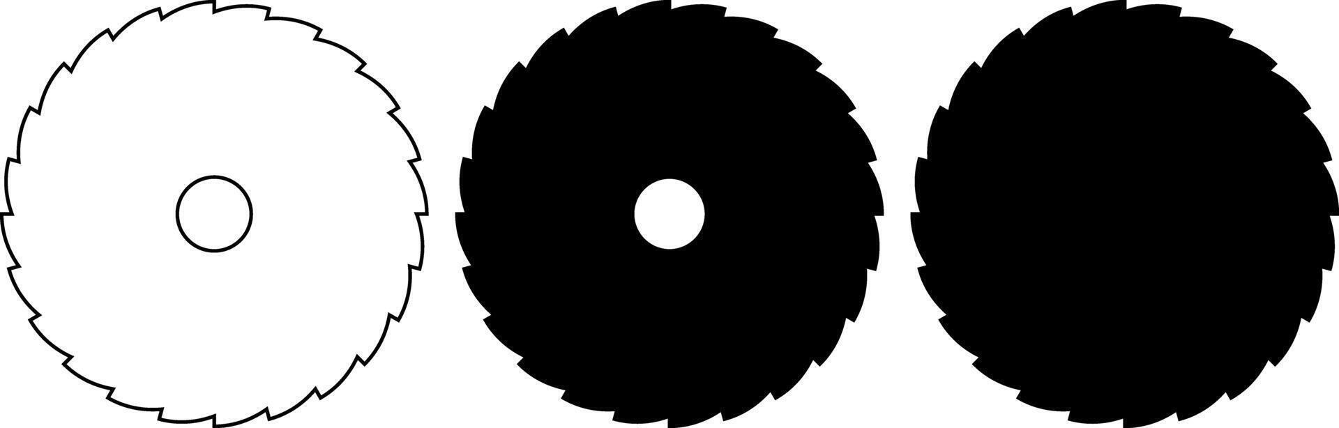outline silhouette ratchet gear icon set vector