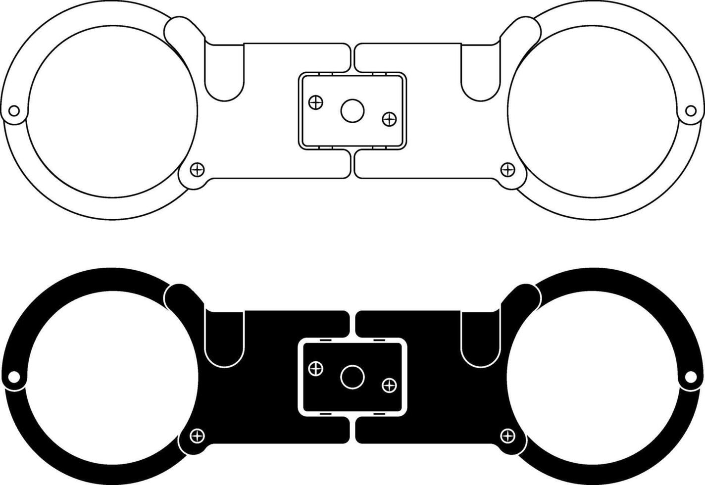 outline silhouette Hiatt speedcuffs icon set vector