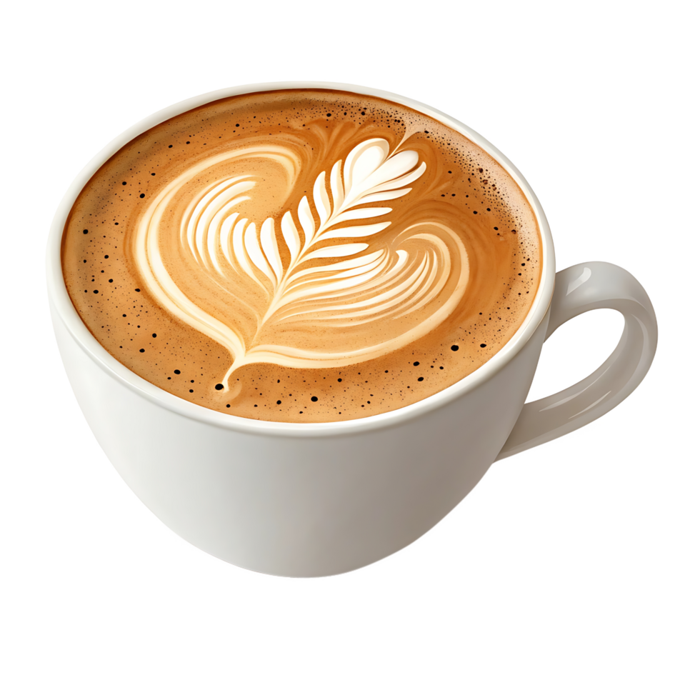 Beautifully Crafted Cup of Latte with Rich Crema and Latte Art png