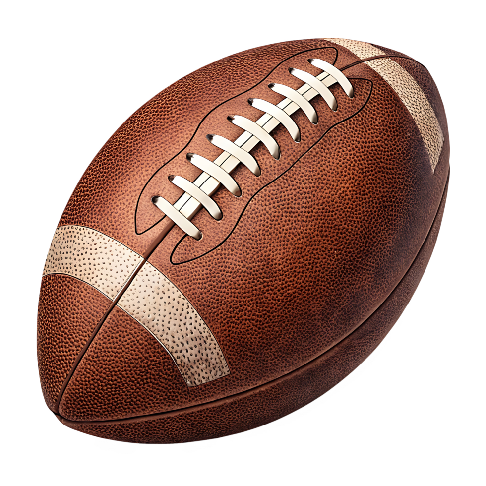 Classic Brown American Football with Crisp White Laces png
