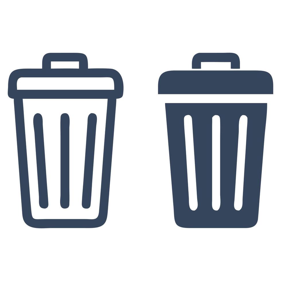 bin icons singal vector