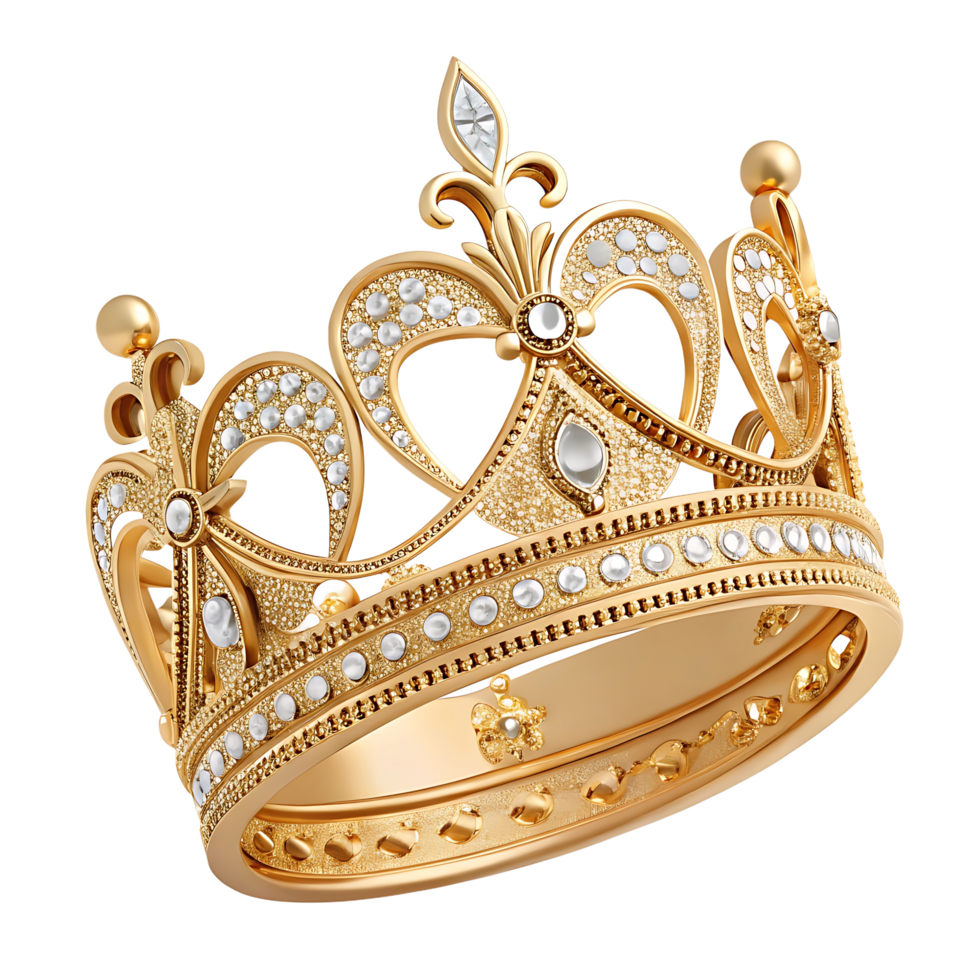 Luxurious Gold Crown with Intricate Detailing png